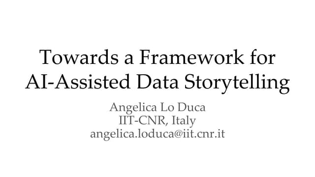 Towards a Framework for AI-Assisted Data Storytelling