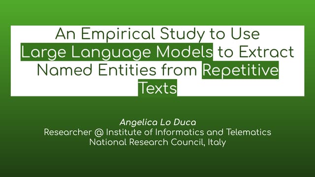 An Empirical Study to Use Large Language Models to Extract Named Entities fro...