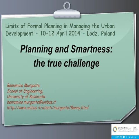 Planning and Smartness: the true challenge
