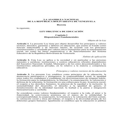 Ley Orgánica de Educación (2009)