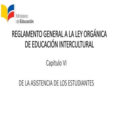 Reglamento General a la Ley Orgánica de Educación | PPTX
