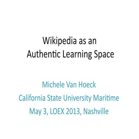 Wikipedia as an Authentic Learning Space | PDF | Web Design and HTML ...