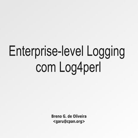 Logging e depuração enterprise-level com Log4perl