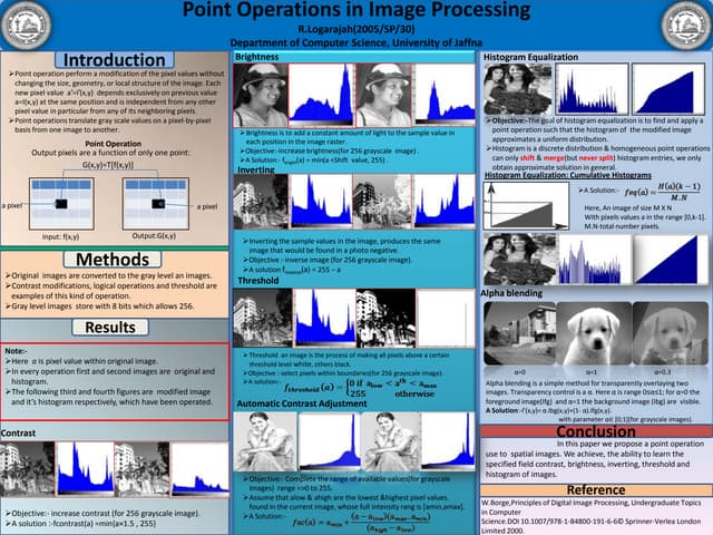 point operations in image processing