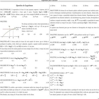 Logaritmos   caderno de exercícios