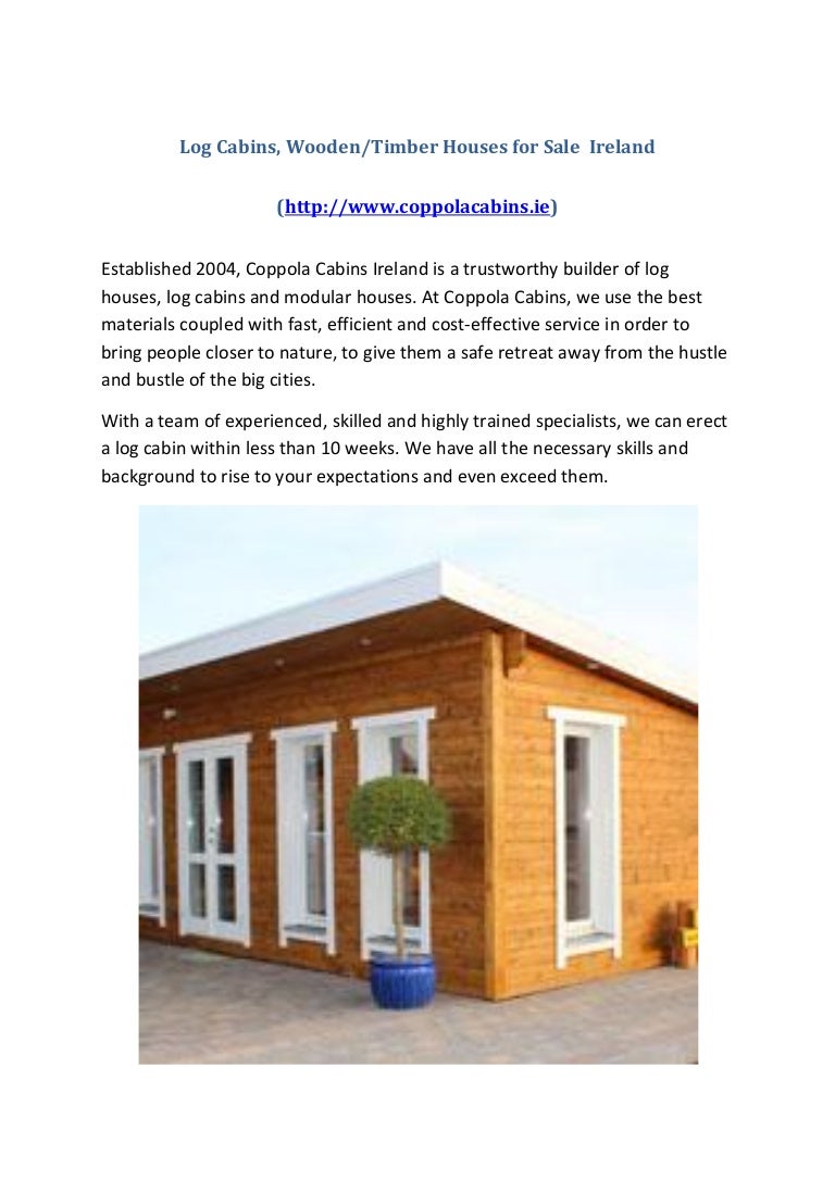 Log Cabins Wooden Timber Houses For Sale Ireland
