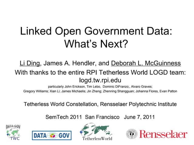 Linked Open Government Data:  What’s Next?
