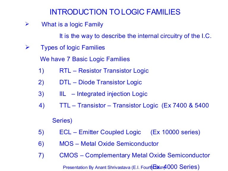 Logic Families Electronics