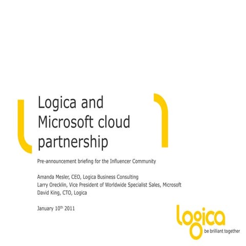 Logica and Microsoft cloud partnership