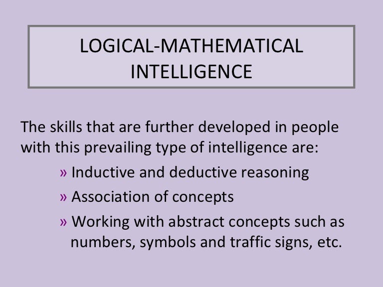 logical mathematical intelligence logical mathematical intelligence