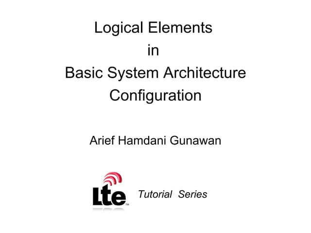 Logical elements in basic system architecture configuration