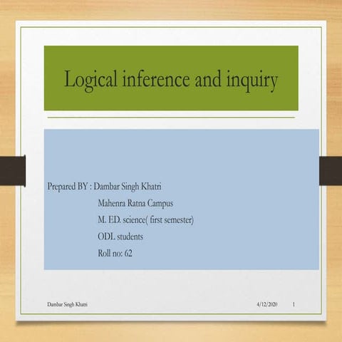 Logical inference and inquiry