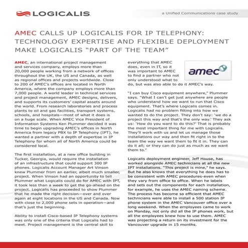 Logicalis Case Study AMEC