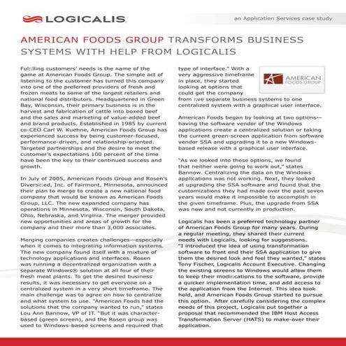Logicalis Case Study American Foods Group