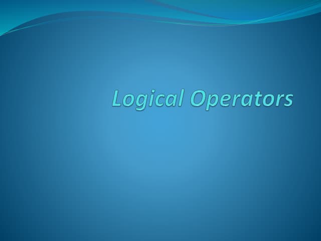 Logical operators
