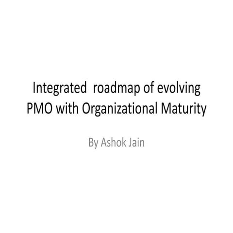 Integrated roadmap for Developing PMO with CMMi Prospective