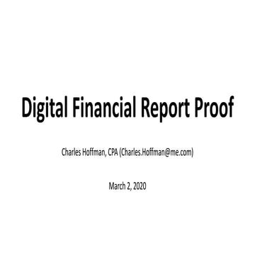 Proof (Digital Financial Reporting)