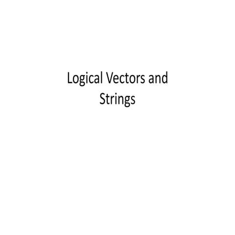 Logical vectors