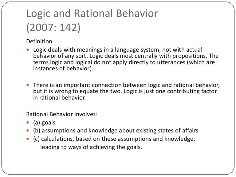 Logic and rational behavior