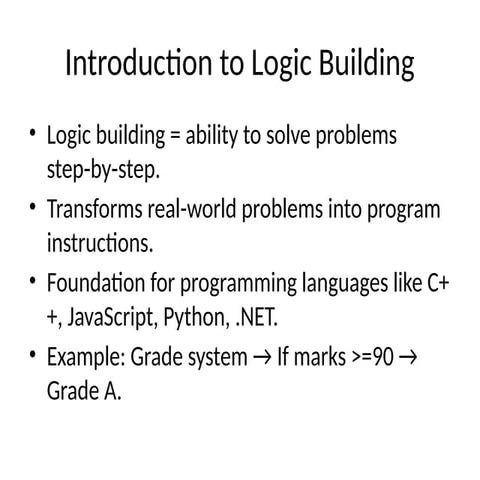 logic_building_training_with_flowcharts_algorithms | PPTX