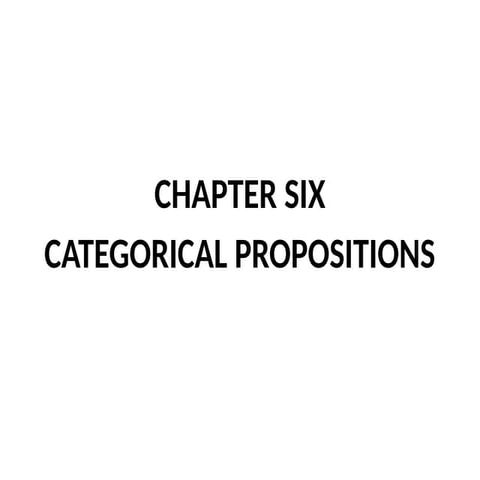 A categorical proposition asserts that either all or part of the class denote...