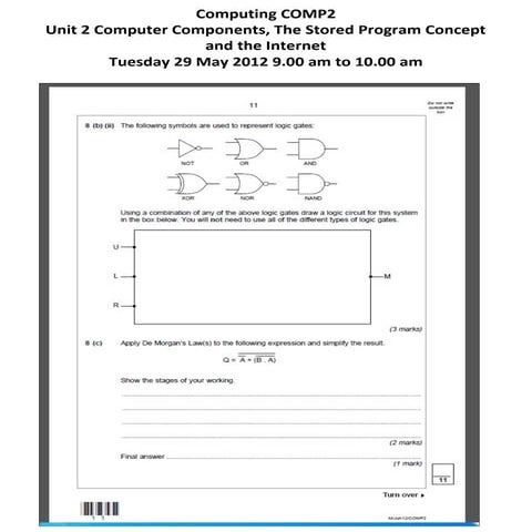 Alevel Boolean Logic Questions | PDF