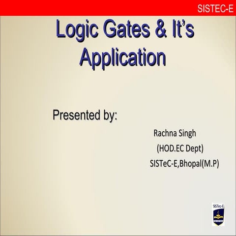 Logic gates presentation | PPT | Programming Languages | Computing