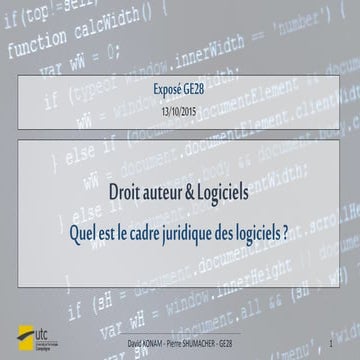 Logiciels & Droits d'auteur 
