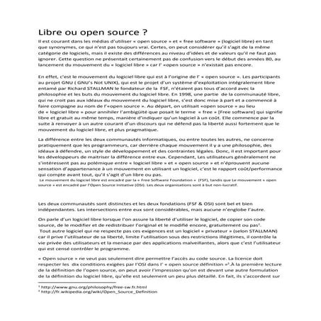 Logiciel libre vs open source