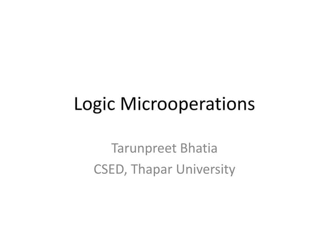 Logic microoperations