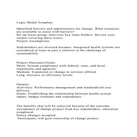 Logic Model TemplateIdentified barriers and opportunities fo.docx