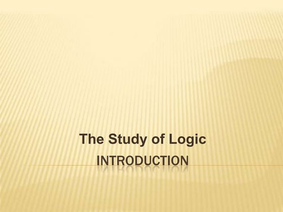 Introduction to Logic | PPT
