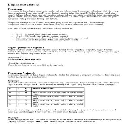 Logika matematika | DOCX