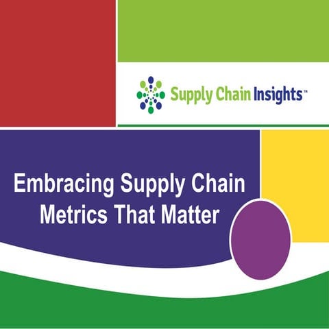 Medical Device Supply Chain: An Analysis of the Supply Chain Metrics That Matter
