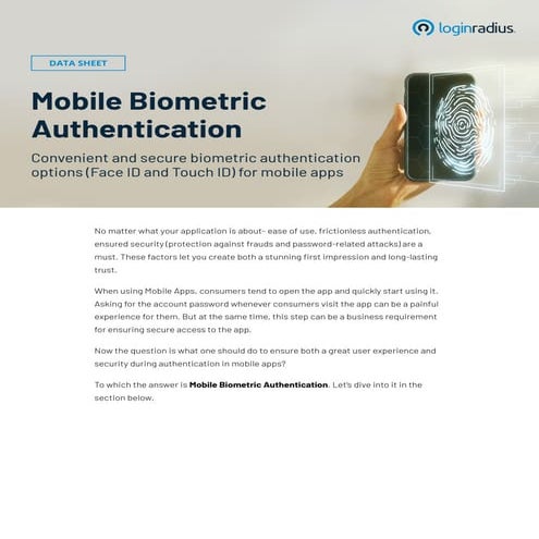 Secure Your App with LoginRadius Mobile Biometric Authentication