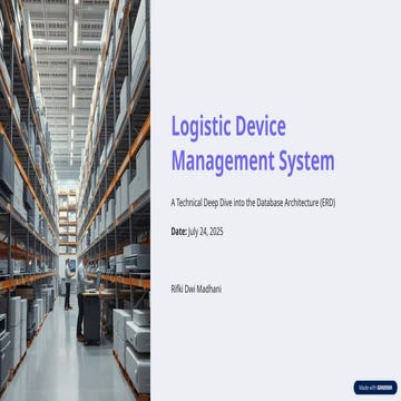 Comprehensive Database Architecture for Logistic Device Management ...