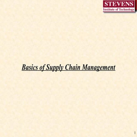 Logistic and supply chain managment