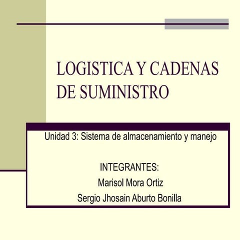 Logistica y cadenas de suministro. Operación de la bodega  4