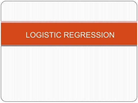 Logistic Regression Analysis | PPT