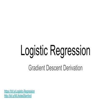 Gradient Descent For Logistic regression | PPT