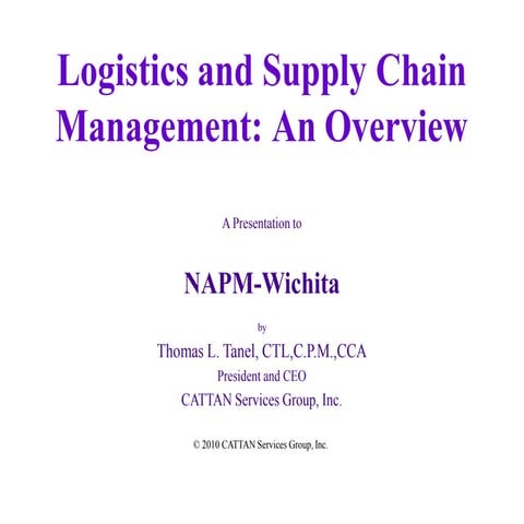 Logistics and supply chain management | PPTX