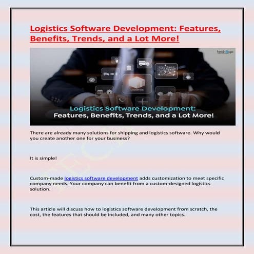Logistics Software Development Features, Benefits, Trends, and a Lot More.pdf