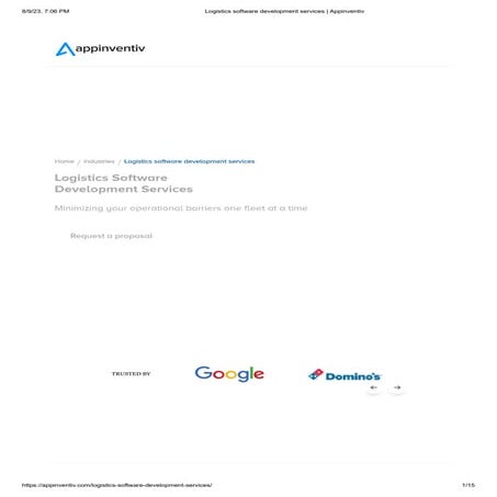 Logistics and transportation software development | PDF