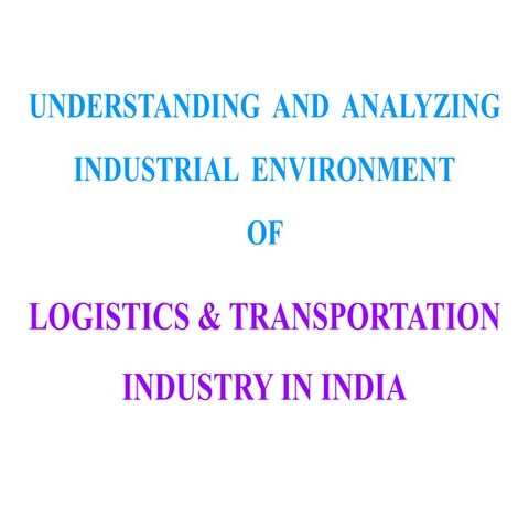 Logistics & transportation industry in india