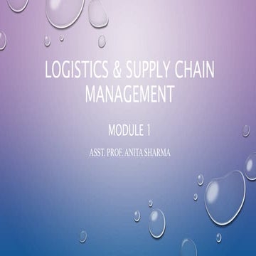 Logistics  Module 1