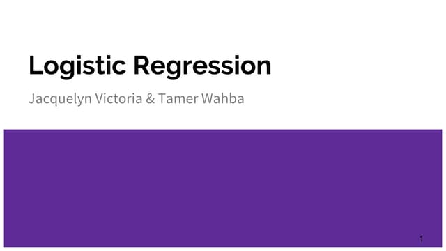 Intro to Logistic Regression | PPT