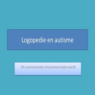 Logopedie en autisme