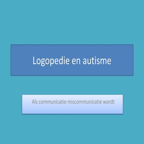 Logopedie en autisme