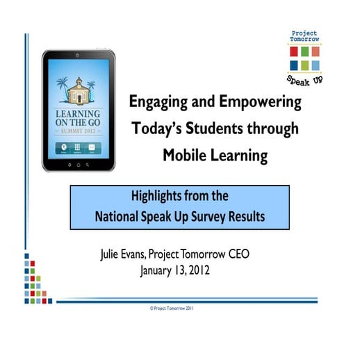 Engaging and Empowering Today’s Student’s through Mobile Learning