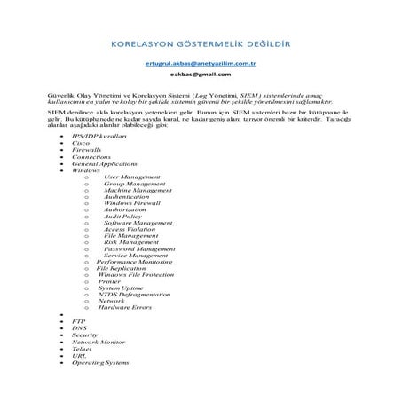 KORELASYON GÖSTERMELİK DEĞİLDİR